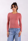 Organic Cotton Crew Long Sleeve T-Shirt, Pink Rose Pantee