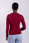 Organic Cotton Crew Long Sleeve T-Shirt, Ruby Wine Pantee