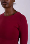 Organic Cotton Crew Long Sleeve T-Shirt, Ruby Wine Pantee