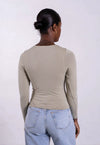 Organic Cotton Crew Long Sleeve T-Shirt, Sage Grey Pantee