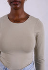 Organic Cotton Crew Long Sleeve T-Shirt, Sage Grey Pantee