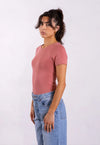 Organic Cotton Crew T-Shirt, Pink Rose Pantee