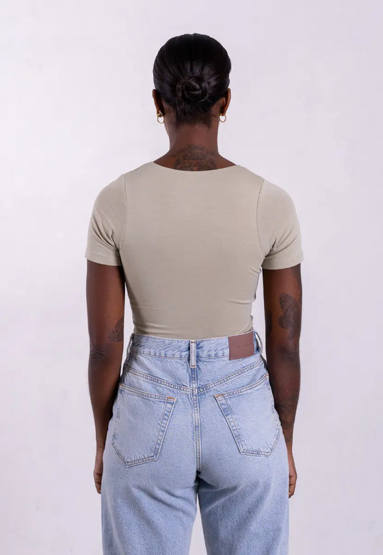 Organic Cotton Crew T-Shirt, Sage Grey Pantee