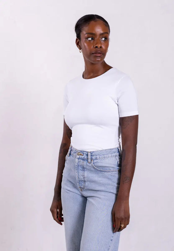 Organic Cotton Crew T-Shirt, White Pantee