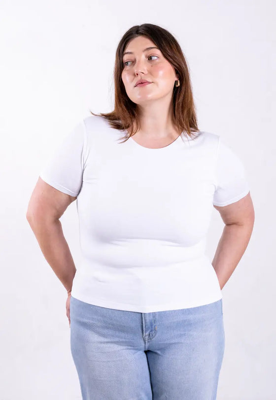 Organic Cotton Crew T-Shirt, White Pantee