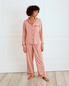  Organic Cotton Embroidered Back Good Morning Long Pyjama Set Chelsea Peers