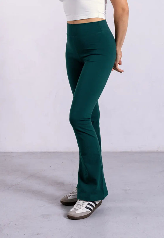 Organic Cotton Flared Leggings, Evergreen Pantee