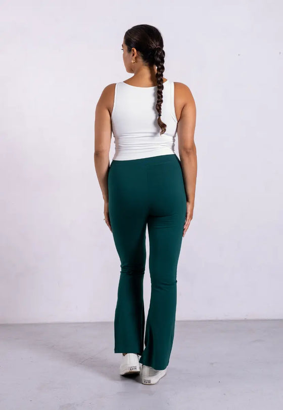 Organic Cotton Flared Leggings, Evergreen Pantee