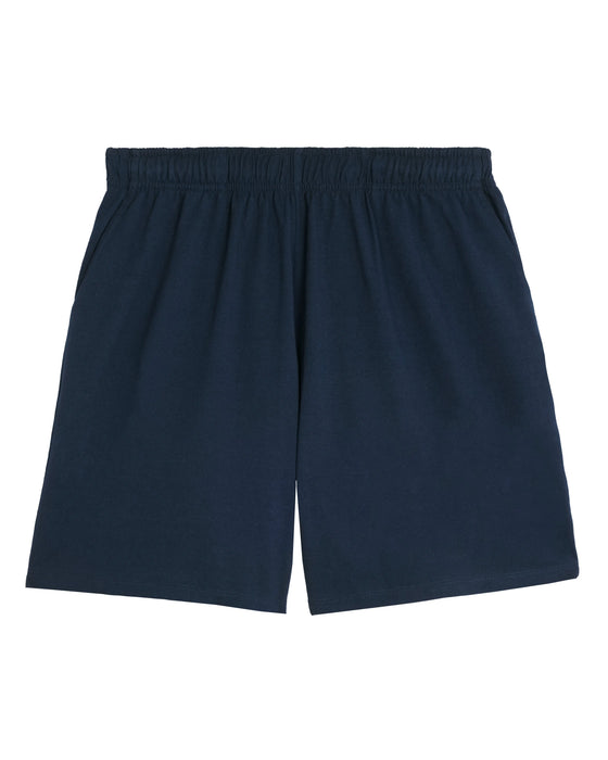 Organic Cotton Lightweight Sweatshorts in Midnight Navy hewn.