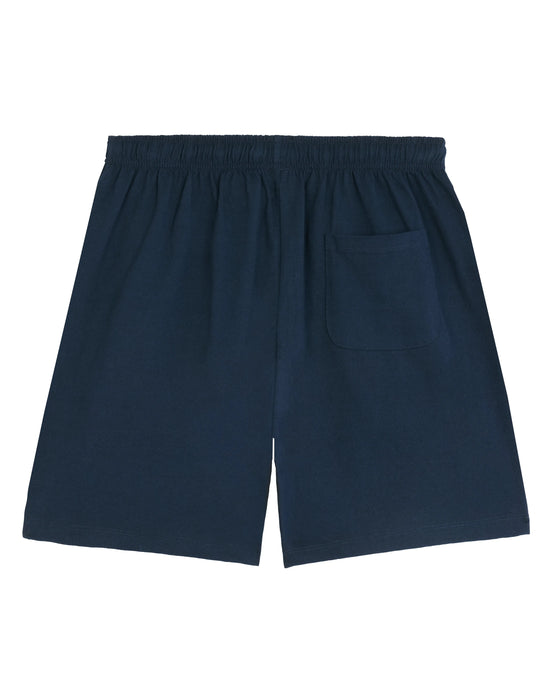 Organic Cotton Lightweight Sweatshorts in Midnight Navy hewn.