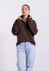 Organic Cotton Quarter Zip Sweatshirt, Hot Fudge Pantee