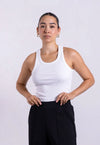 Organic Cotton Ribbed Tank Top, White Pantee