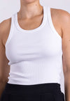 Organic Cotton Ribbed Tank Top, White Pantee