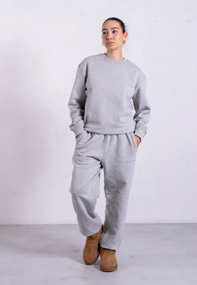 Organic Cotton Sweatpants, Light Grey Marl Pantee