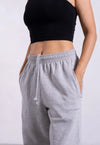 Organic Cotton Sweatpants, Light Grey Marl Pantee