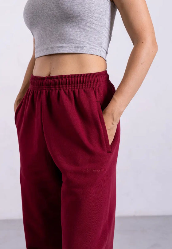 Organic Cotton Sweatpants, Ruby Wine Pantee