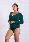 Organic Cotton Sweetheart Bodysuit, Evergreen Pantee