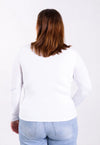 Organic Cotton V-Neck Long Sleeve T-Shirt, White Pantee