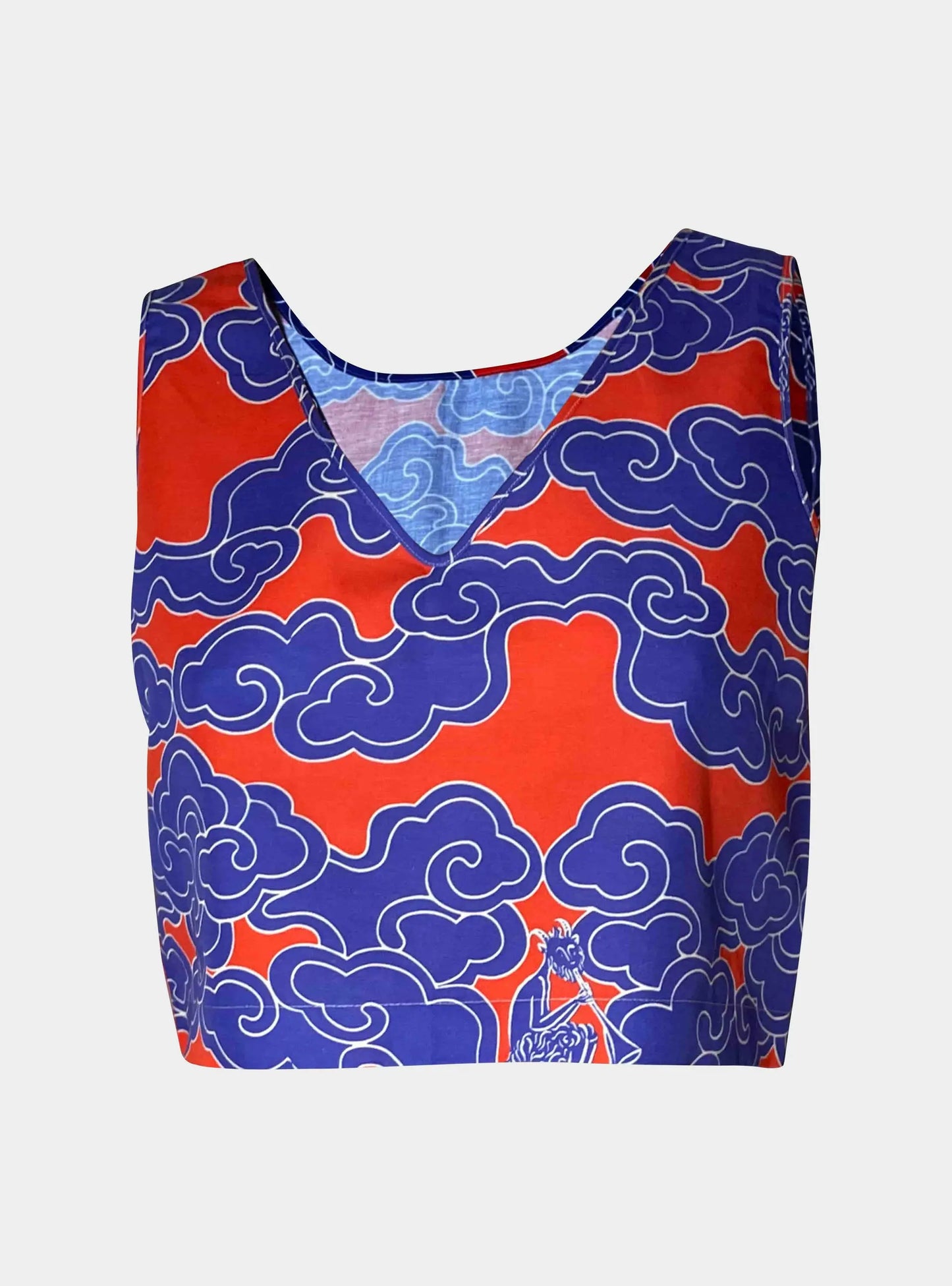 Organic Cotton & Linen Indigo Clouds Two-Way Tank Wild Clouds