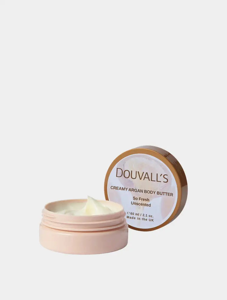 Organic Creamy Argan Body Butter 60ml | Luxurious Hydration in Six Scents Douvalls Beauty