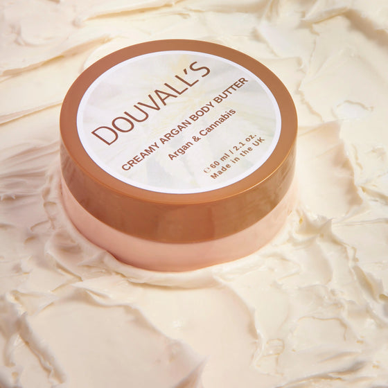 Organic Creamy Argan Body Butter 60ml | Luxurious Hydration in Six Scents Douvalls Beauty