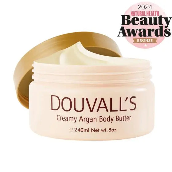 Organic Creamy Argan Body Butter Lavender and Lemon 240ml Douvalls Beauty