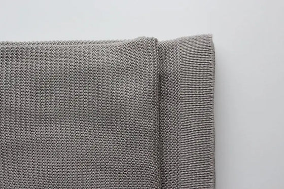 Organic Large Grey Knitted Bamboo Blanket The Bamboo Baby Company