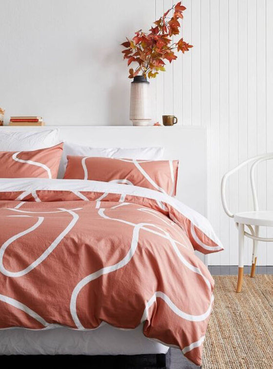 Terracotta Print Organic Cotton Duvet Cover