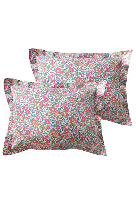 Oxford Pillowcase Made With Liberty Fabric BETSY DEEP PINK Coco & Wolf