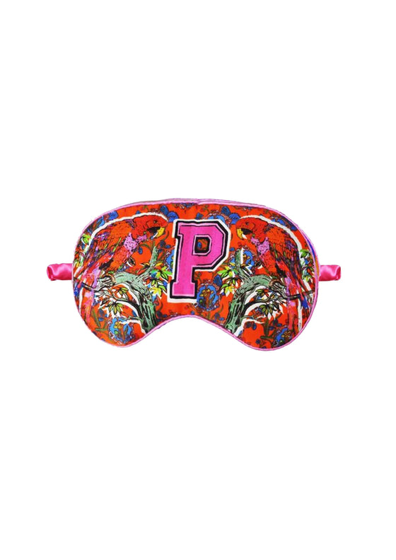 P for Parrot Silk Eye Mask Jessica Russell Flint