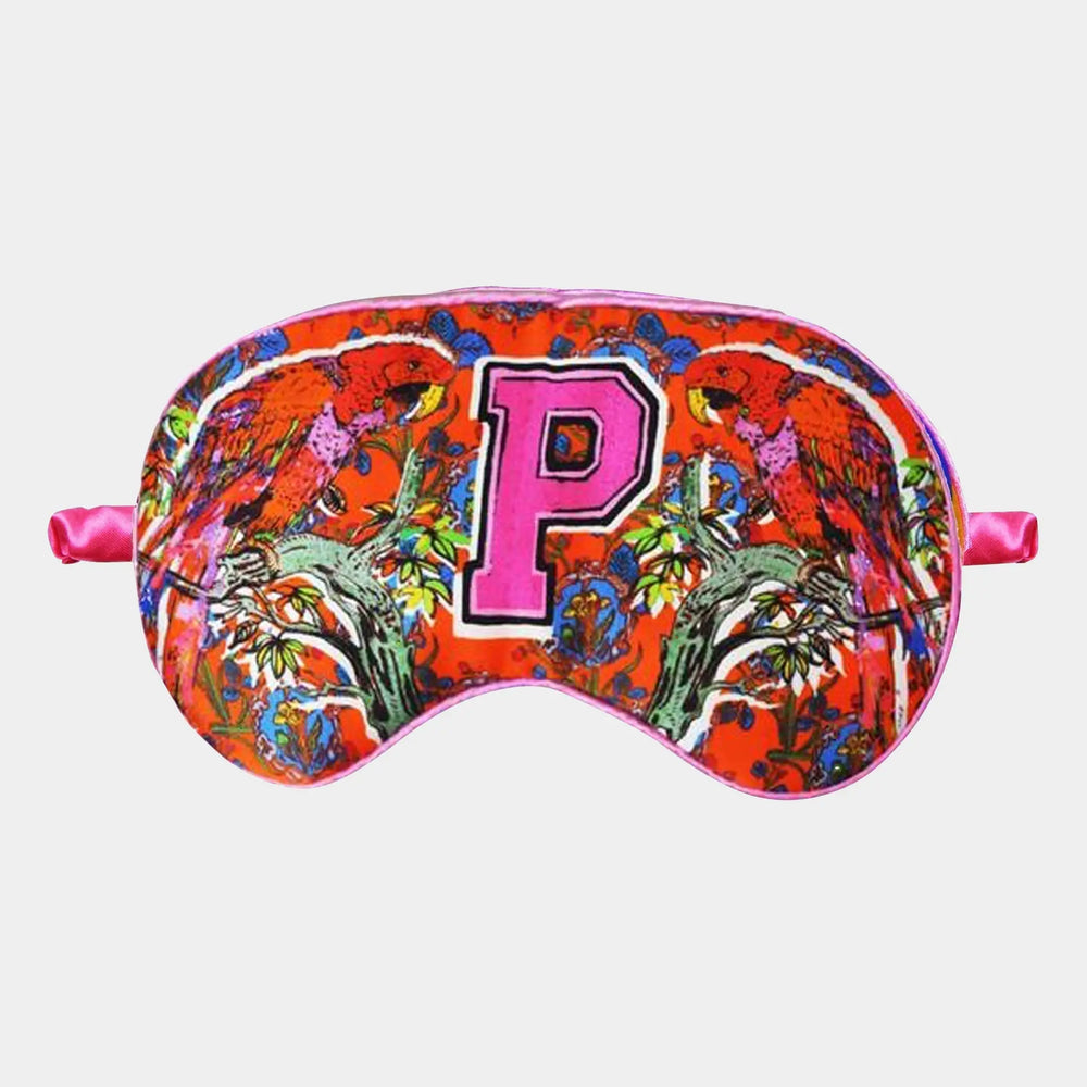 P for Parrot Silk Eye Mask Jessica Russell Flint