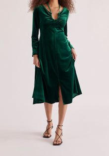  Velvet Tie-Neck Dress