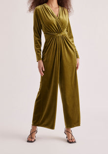  Velvet Knot-Waist Jumpsuit