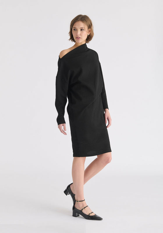 Asymmetric Neck Jumper Dress