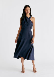  Asymmetric Neck Midi Dress