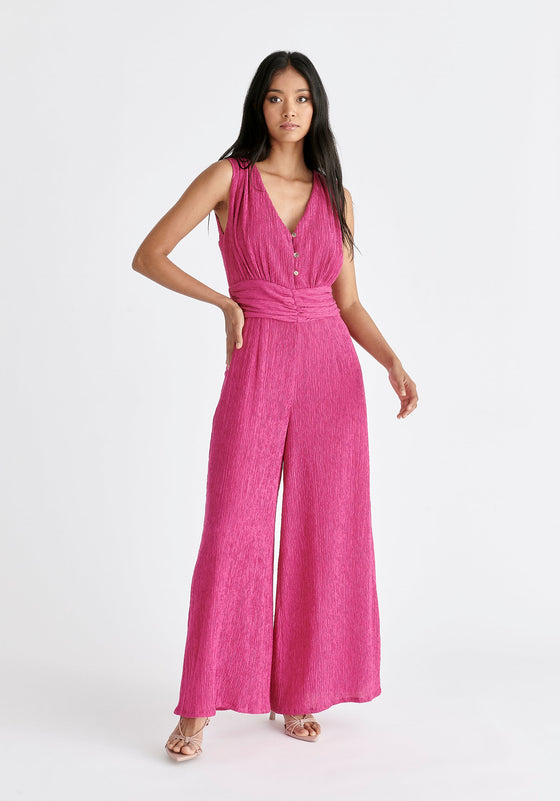 Textured Back-Tie Jumpsuit