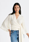 Textured Wrap Kimono Blouse