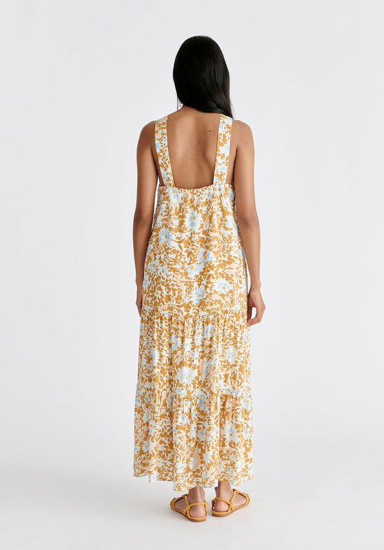 Tiered Halterneck Maxi Dress