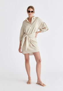  Linen Blend Shirt Dress