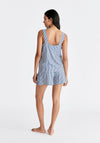 Dark Blue Stripe Pyjama Vest Top and Elasticated Shorts