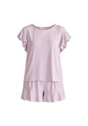 Pink Stripe Frill Pyjama T-Shirt and Shorts