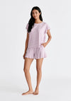 Pink Stripe Frill Pyjama T-Shirt and Shorts