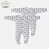 Winter Sleepsuit With Padded Sleeves (Pack of 2) - Hippo Pure Earth Collection