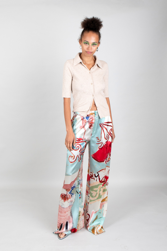 Wide Leg Trousers / "Penelope" Jessica Russell Flint