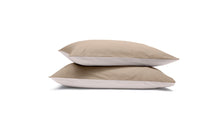  Emma 100% Cotton Percale Pillowcases - Cream & Beige Emma