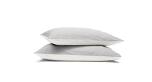  Emma 100% Cotton Percale Pillowcases - White & Light Grey Emma