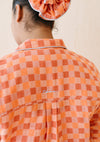 Apricot Checkerboard Cotton Pyjamas TartanBlanketCo