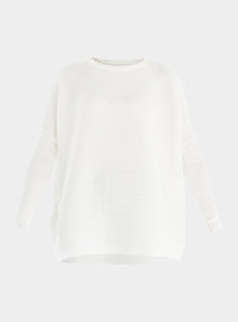  White Paisie Ribbed Jumper