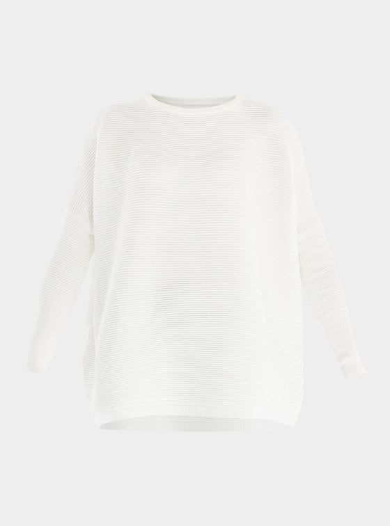 White Paisie Ribbed Jumper