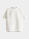 White and Multicolour Speckles Paisie Short Sleeve Ribbed Jumper